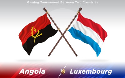 Angola versus Luxembourg Two Countries Flags - Illustration