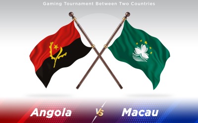 Angola versus Macau Two Countries Flags - Illustration