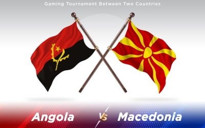 Angola versus Macedonia Two Countries Flags - Illustration
