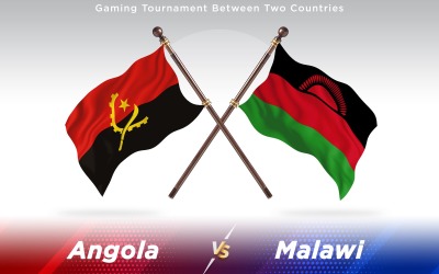 Angola versus Malawi Two Countries Flags - Illustration