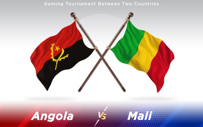 Angola versus Mali Two Countries Flags - Illustration
