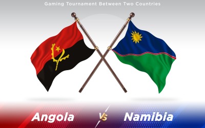 Angola versus Namibia Two Countries Flags - Illustration