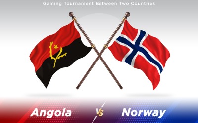 Angola versus Norway Two Countries Flags - Illustration