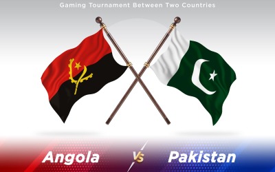 Angola versus Pakistan Two Countries Flags - Illustration
