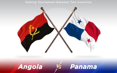 Angola versus Panama Two Countries Flags - Illustration