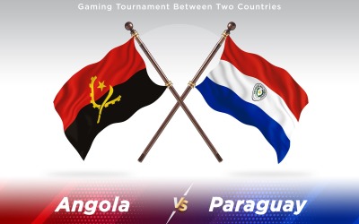 Angola versus Paraguay Two Countries Flags - Illustration