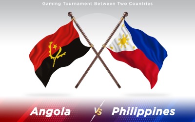 Angola versus Philippines Two Countries Flags - Illustration