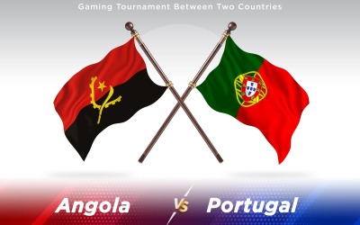 Angola versus Portugal Two Countries Flags - Illustration