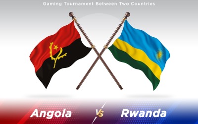 Angola versus Rwanda Two Countries Flags - Illustration