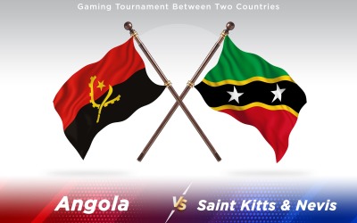 Angola versus Saint Kitts &amp;amp; Nevis Two Countries Flags - Illustration