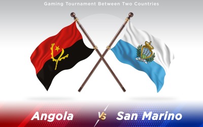 Angola versus San Marino Two Countries Flags - Illustration