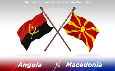 Bandeiras de dois países Angola versus Macedônia - Ilustração