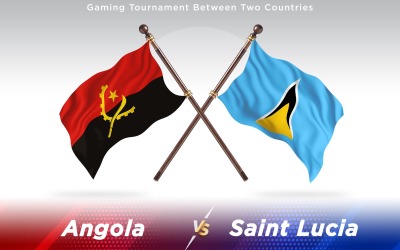 Bandeiras de dois países Angola versus Santa Lúcia - Ilustração
