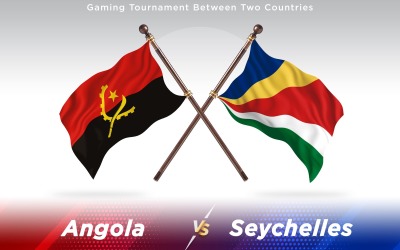 L&amp;#39;Angola contre les drapeaux des deux pays des Seychelles - Illustration