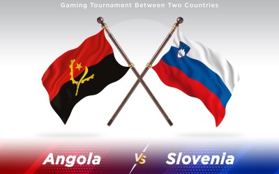 Angola frente a banderas de dos países de Eslovenia - ilustración