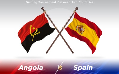 Angola gegen Spanien Zwei Länder Flaggen - Illustration