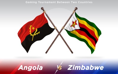 Angola kontra Zimbabwe två länder flaggor - Illustration