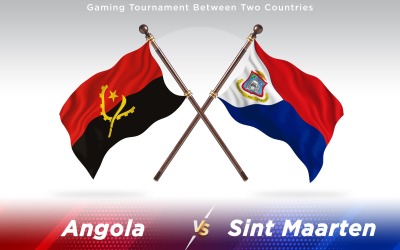Angola versus Sint Maarten Two Countries Flags - Illustration