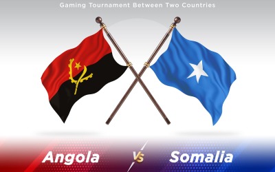 Angola versus Somalia Two Countries Flags - Illustration