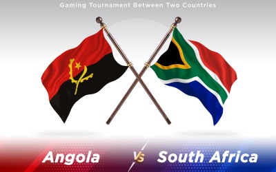 Angola versus South Africa Two Countries Flags - Illustration