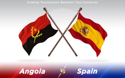 Angola versus Spain  Two Countries Flags - Illustration