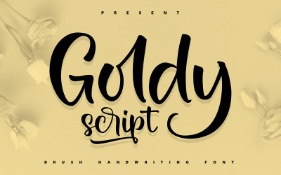 Goldy | Borstel handgeschreven lettertype