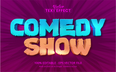 Redigerbar texteffekt för tecknad filmstil - vektorbild