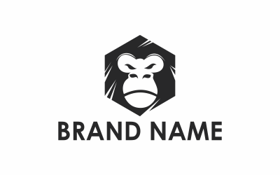 Gorilla Hexagonp Logo Vorlage