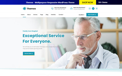 Luxusní PSD šablona "Themex - Medical Free PSD Template" #163340