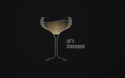Dunkle Champagner-Logo-Schablone