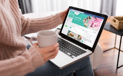 Sosyal Medya için Ücretsiz Çiçek Dekorasyonu Facebook Kapak Şablonu