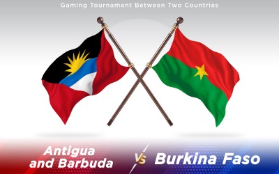 Antigua, Burkina Faso&amp;#39;ya Karşı İki Ülkenin Bayrakları - İllüstrasyon