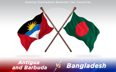 Antigua Contro Il Bangladesh Bandiere Di Due Paesi - Illustrazione