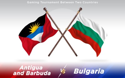 Antigua gegen Bulgarien Zwei Länder Flaggen - Illustration