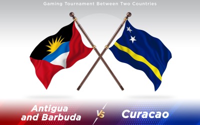 Antigua gegen Curaçao Zwei Länder Flaggen - Illustration