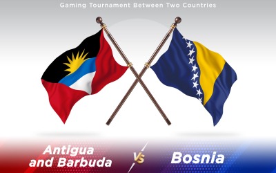 Antigua kontra Bosnien två länder flaggor - Illustration