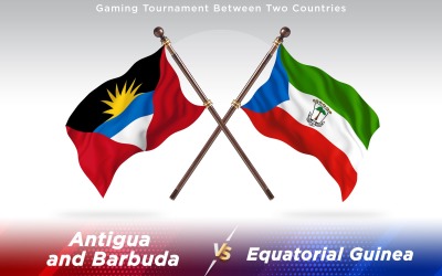 Antigua kontra Egyenlítői-Guinea két ország zászlaja - illusztráció