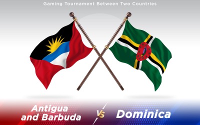 Antigua versus Dominica Two Countries Flags - Illustration