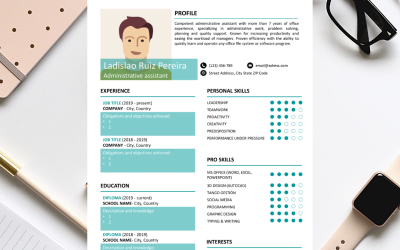 Prosty i profesjonalny - szablon CV nr 1 w akwamarynie