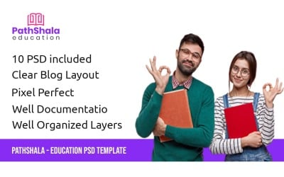 Reszponzív PathShala - Education PSD Template PSD sablon 163507