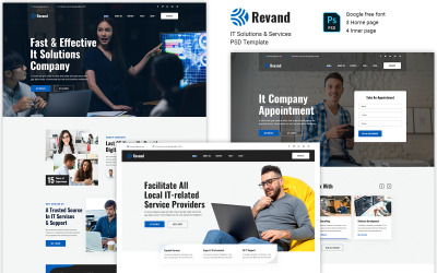 "Revand - IT Solutions and Services PSD Template" - bootstrap PSD шаблон №163509
