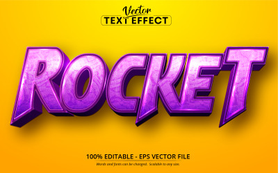Rocket-tekst, bewerkbaar teksteffect - vectorafbeelding