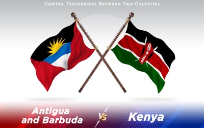 Antigua Contro Il Kenya Due Bandiere Di Paesi - Illustrazione