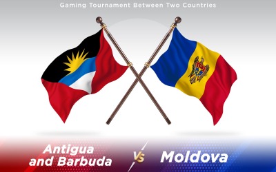 Antigua Contro Moldova Due Bandiere Di Paesi - Illustrazione