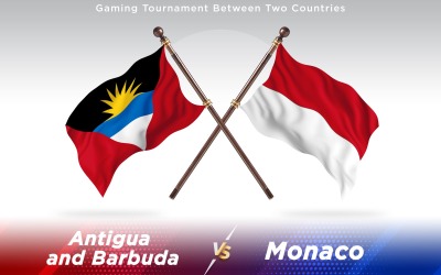 Antigua Contro Monaco Due Bandiere Di Paesi - Illustrazione
