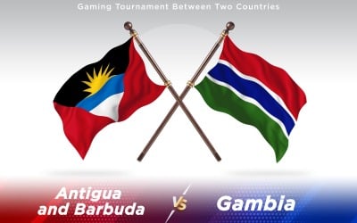 Antigua gegen Gambia Zwei Länder Flaggen - Illustration