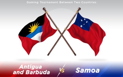 Antigua kontra flagi dwóch krajów Samoa - ilustracja
