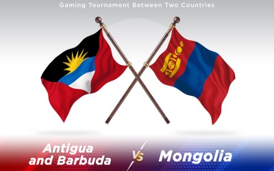 Antigua kontra Mongolia Flagi dwóch krajów - ilustracja