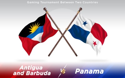 Antigua ve Panama İki Ülkenin Bayrakları - İllüstrasyon