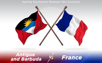 Antigua versus France Two Countries Flags - Illustration